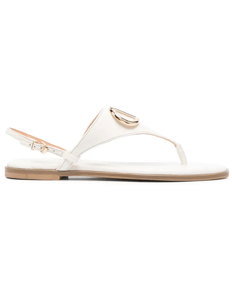 Twin-Set Sandalen mit Logo-Schild - Weiß Weiß