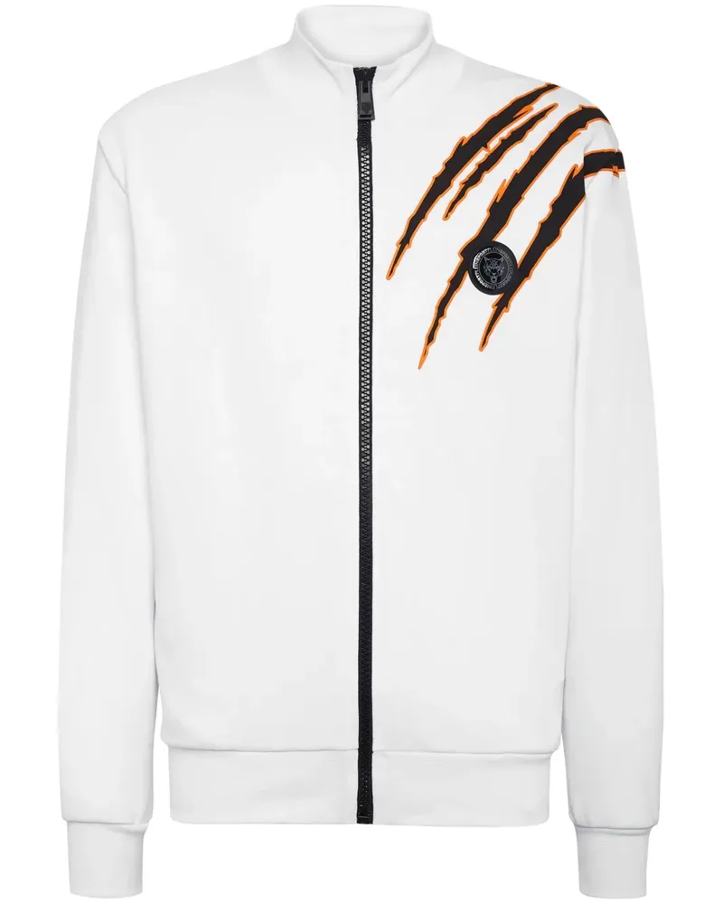 Philipp Plein Sportjacke mit Logo-Applikation - Weiß Weiß