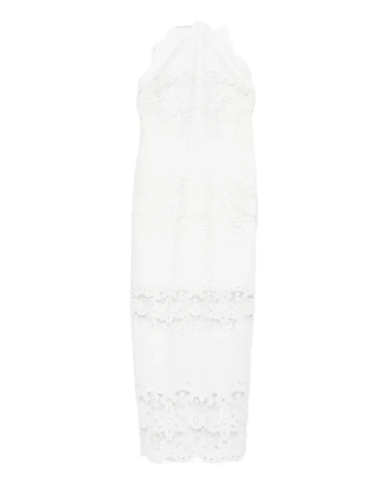 Patrizia Pepe floral-embroidery midi dress - Weiß Weiß