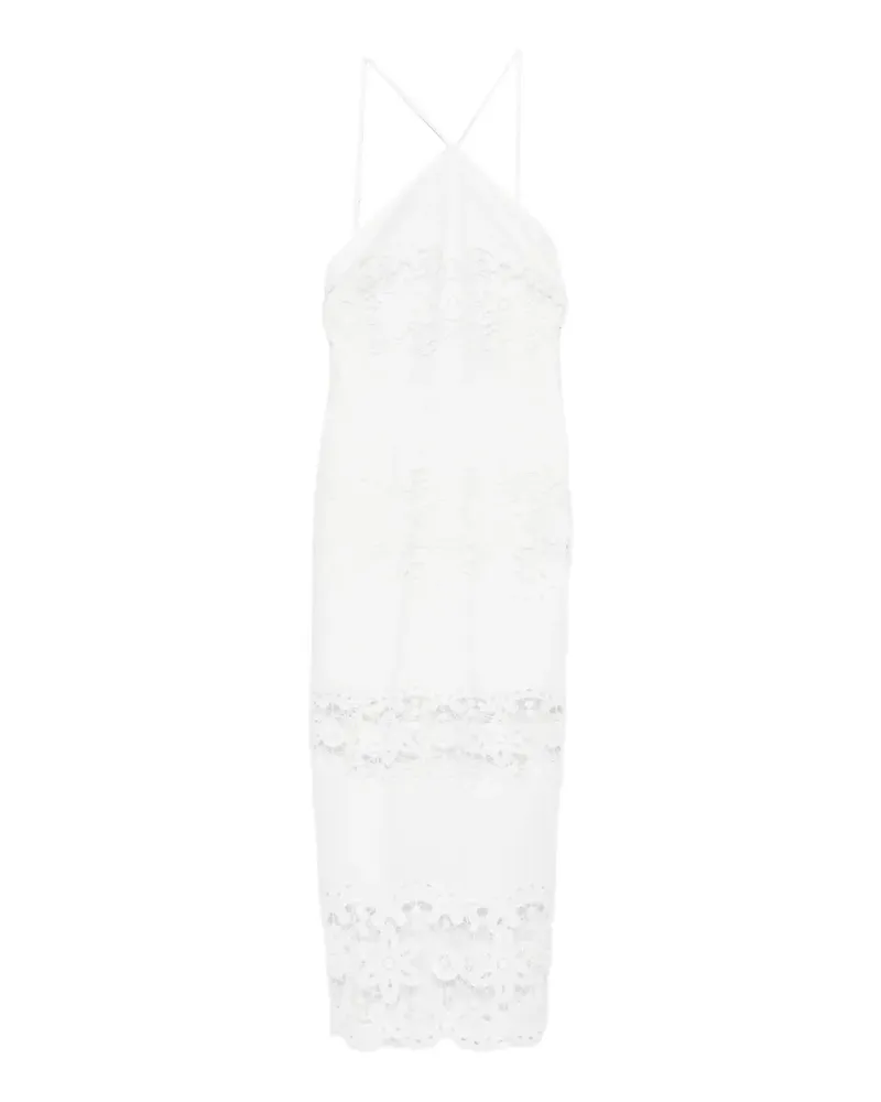 Patrizia Pepe floral-embroidery midi dress - Weiß Weiß