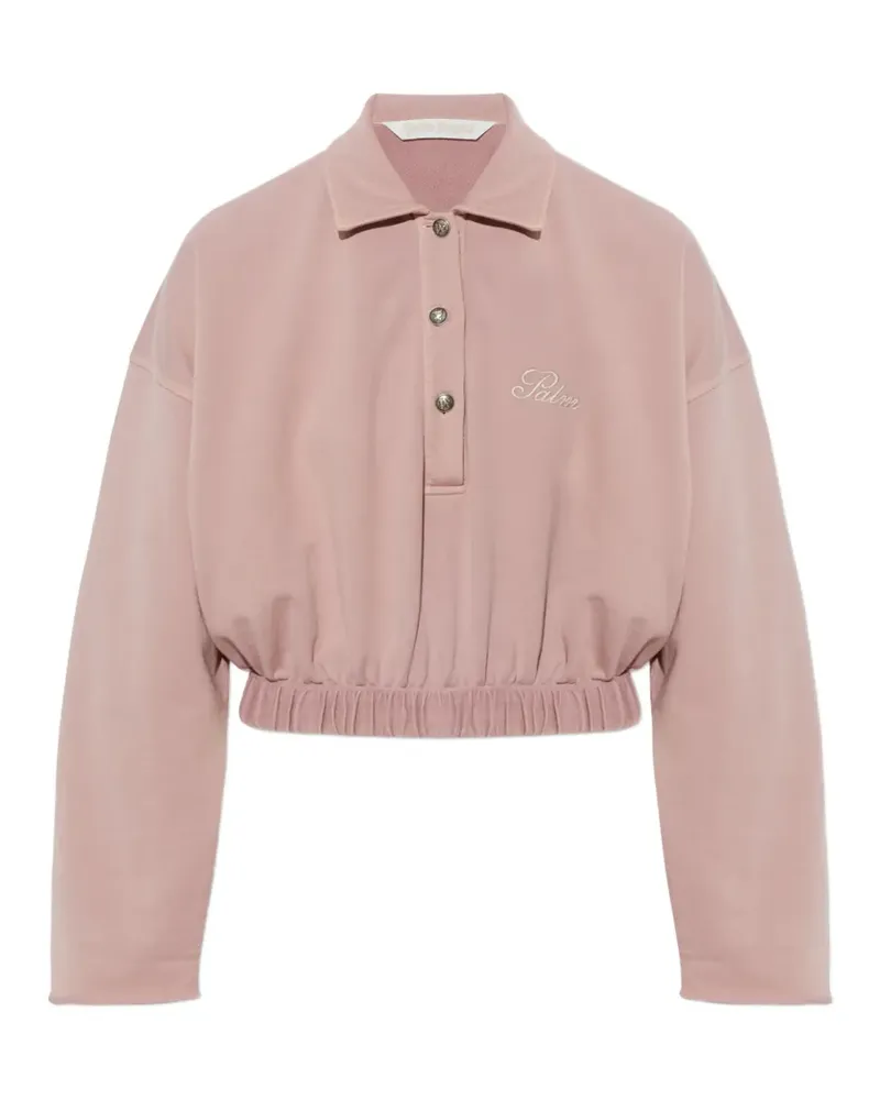 Palm Angels cropped long-sleeve polo shirt - Rosa Rosa