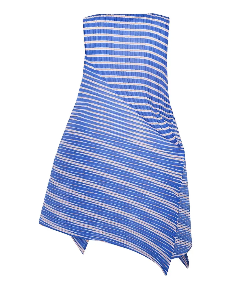 Issey Miyake Gestreiftes Kleid - Blau Blau
