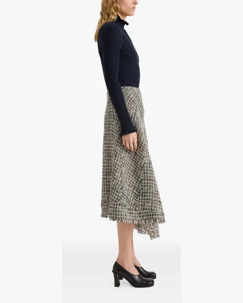 Proenza Schouler mid Layne asymmetric tweed skirt - Schwarz Schwarz