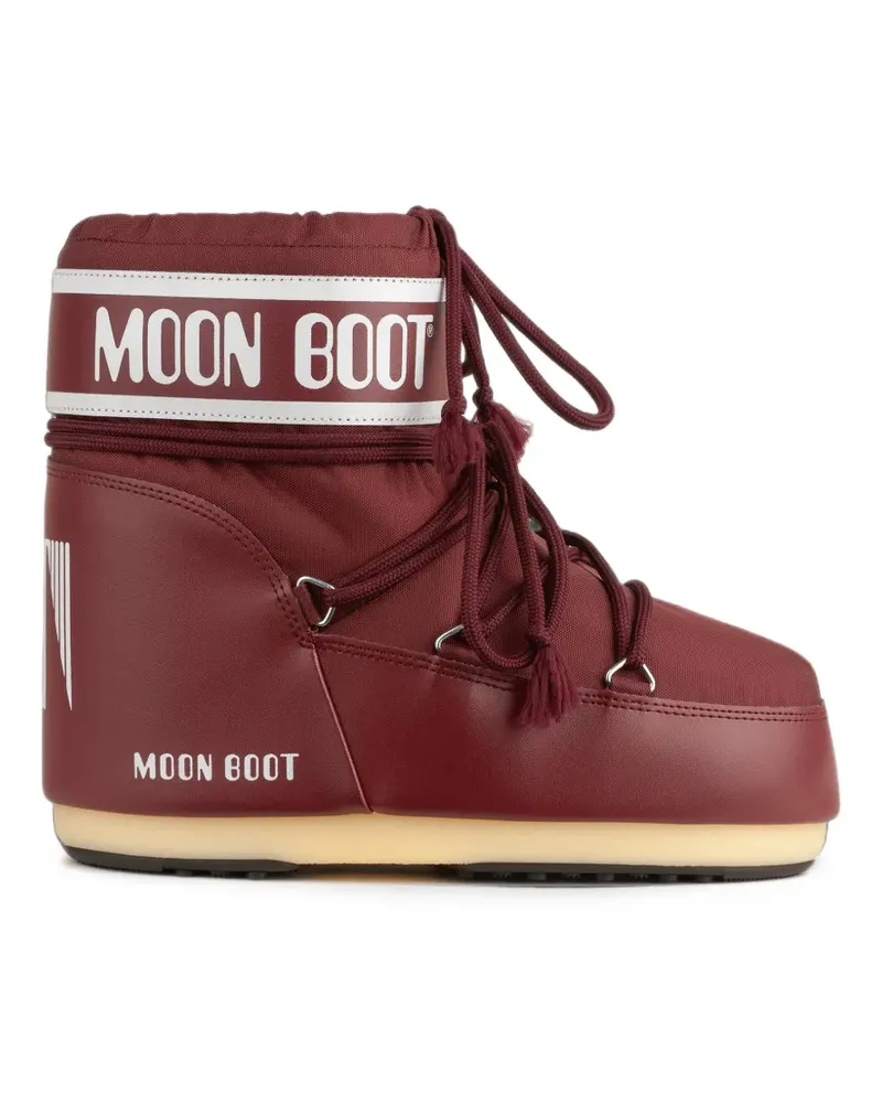 Moon Boot Icon Low burgundy nylon boots - Rot Rot