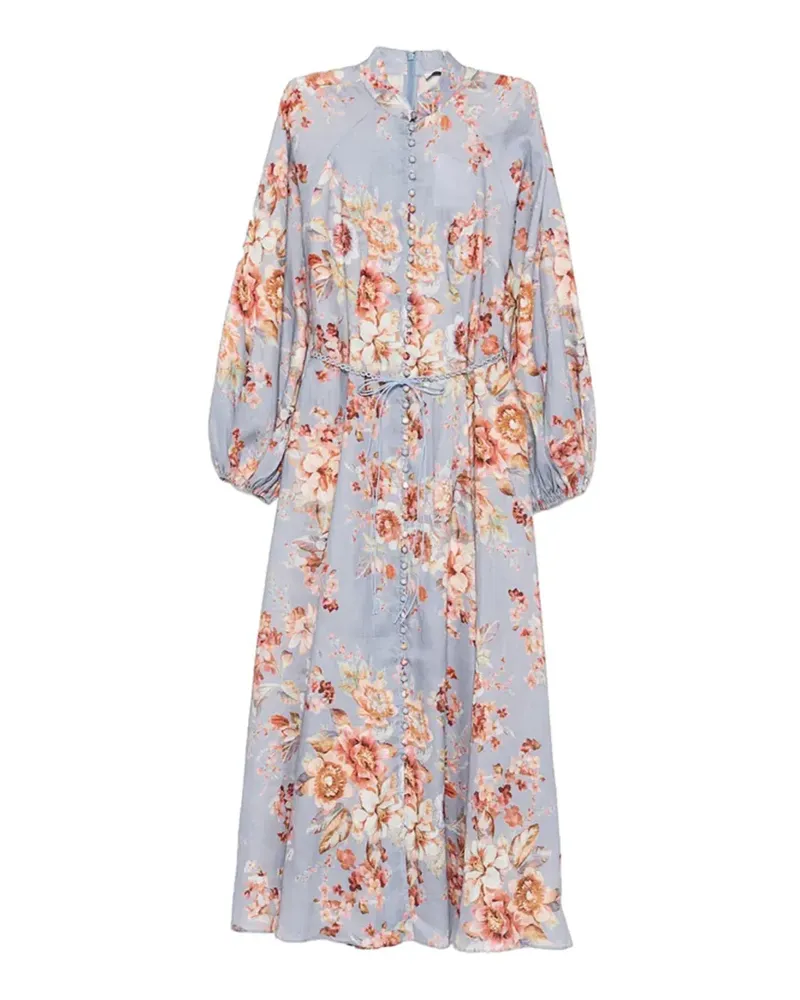 Zimmermann floral-print midi dress - Blau Blau