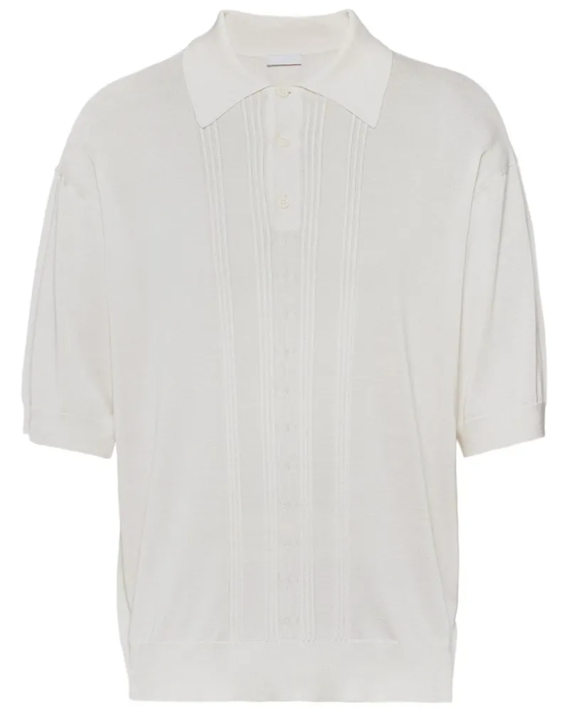 Prada Pullover mit Polokragen - Weiß Weiß
