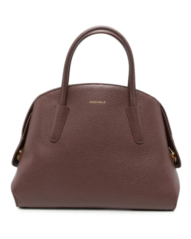 Coccinelle Tylde pebbled leather tote bag - Braun Braun