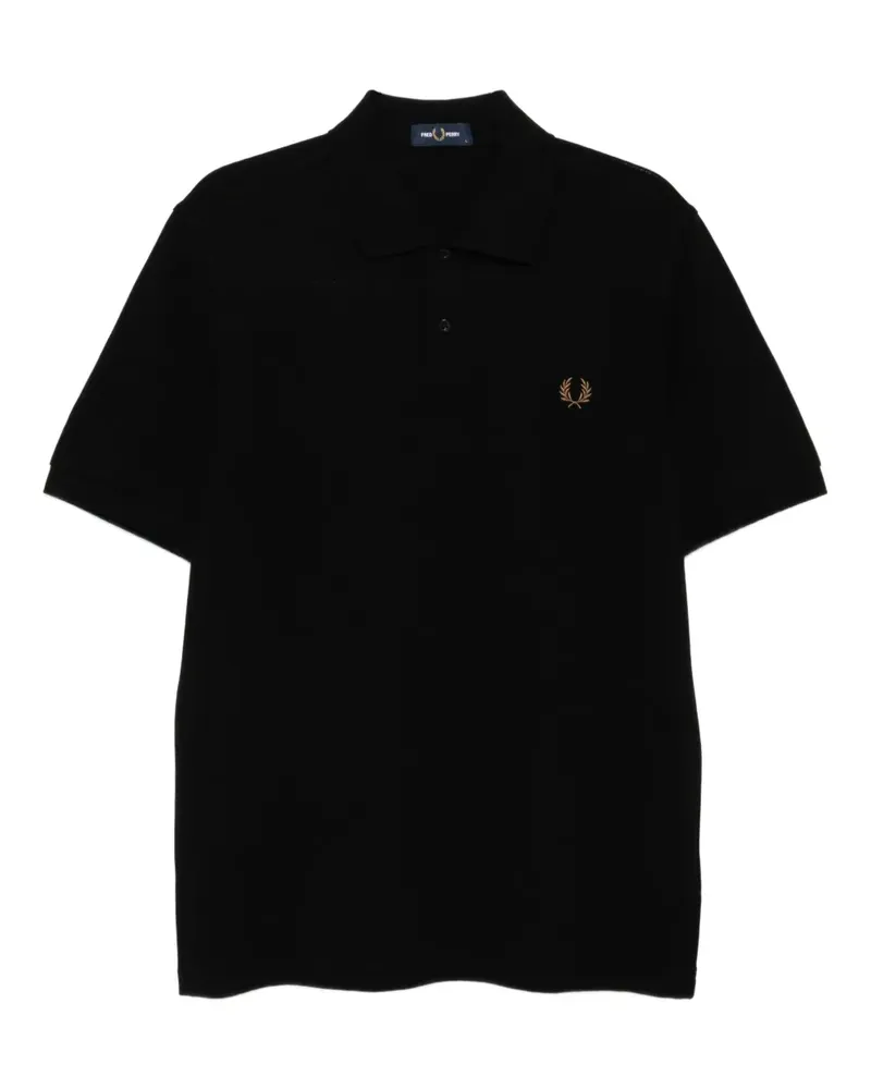 Fred Perry Poloshirt mit Logo-Stickerei - Schwarz Schwarz