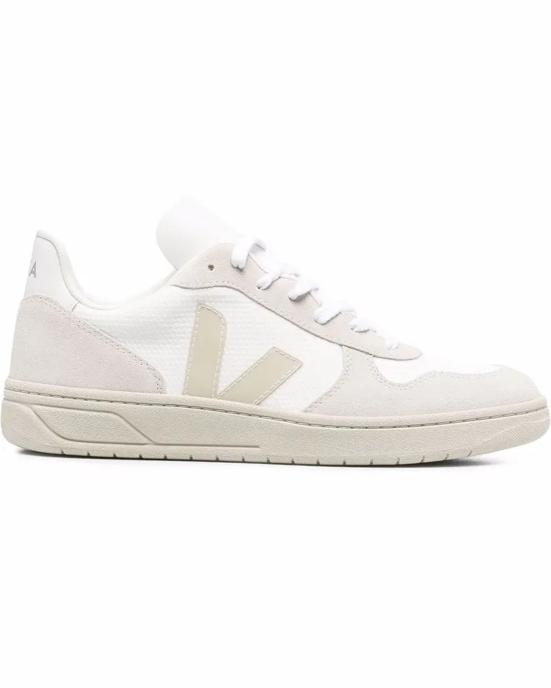 VEJA V-10 Sneakers mit Mesh-Einsatz - Weiß Weiß