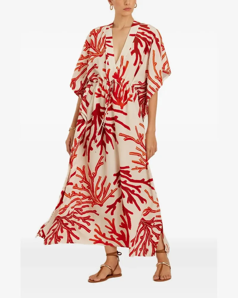 Lenny Niemeyer coral-print drawstring midi dress - Weiß Weiß