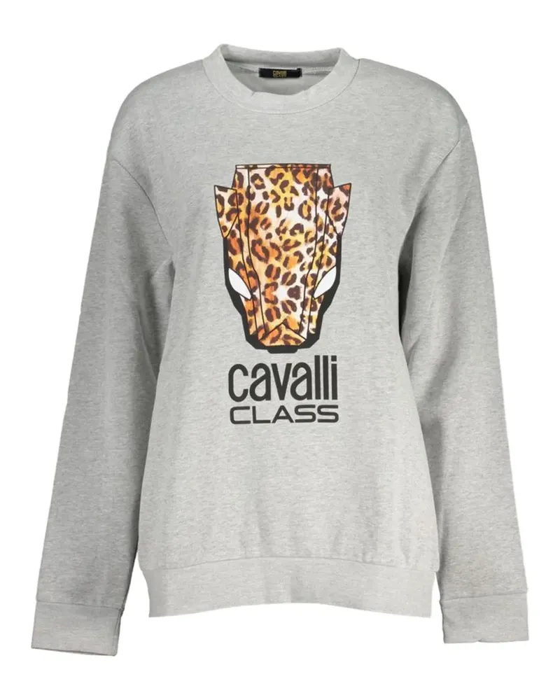 Roberto Cavalli leopard-print logo sweatshirt - Grau Grau