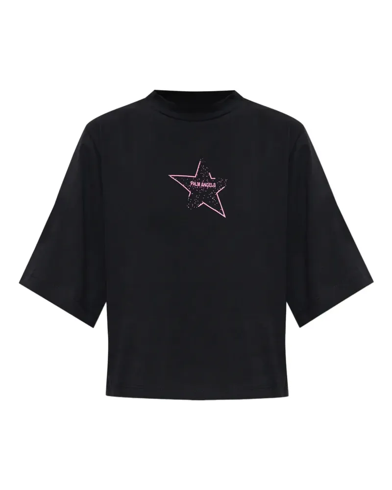 Palm Angels star-print cropped T-shirt - Schwarz Schwarz