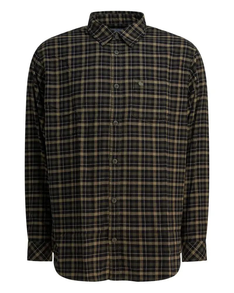 Carhartt WIP L Widmark check long-sleeve shirt - Braun Braun
