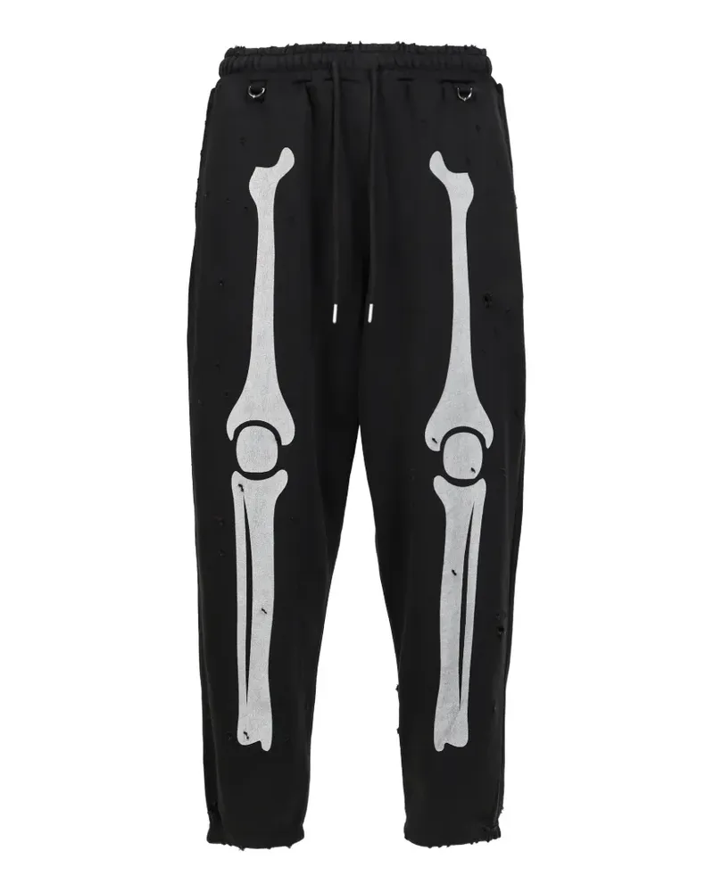 Mastermind World x Vanson Dameged skeleton-print track pants - Schwarz Schwarz