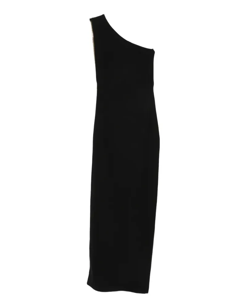 Elisabetta Franchi one-shoulder zip-detail maxi dress - Schwarz Schwarz