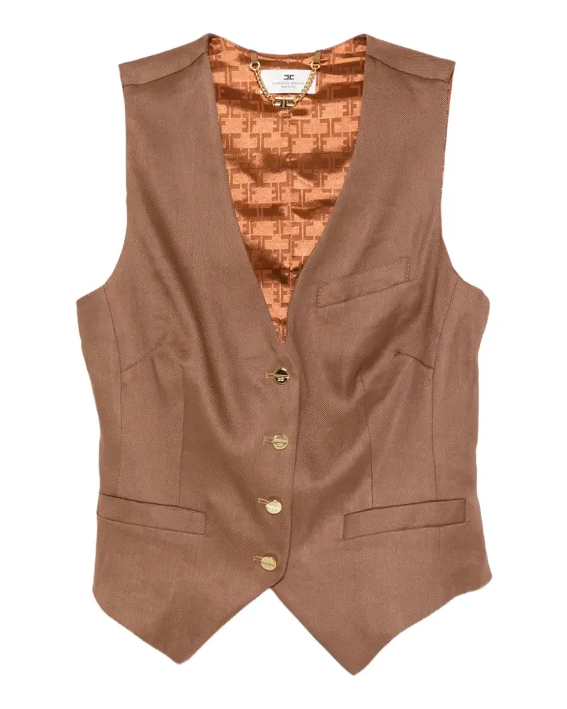 Elisabetta Franchi button waistcoat - Braun Braun