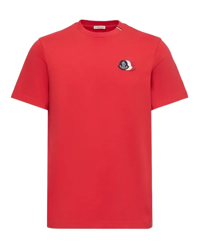 Moncler logo-embroidered T-shirt - Rot Rot