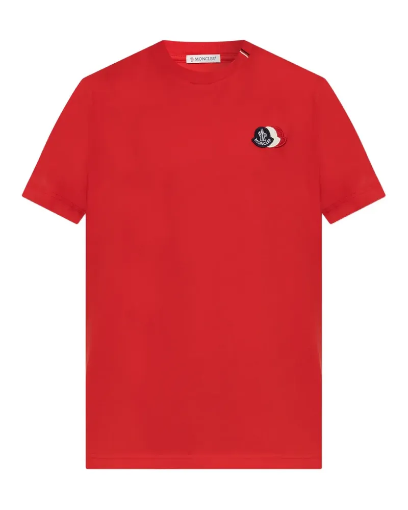 Moncler T-Shirt mit Logo-Stickerei - Rot Rot