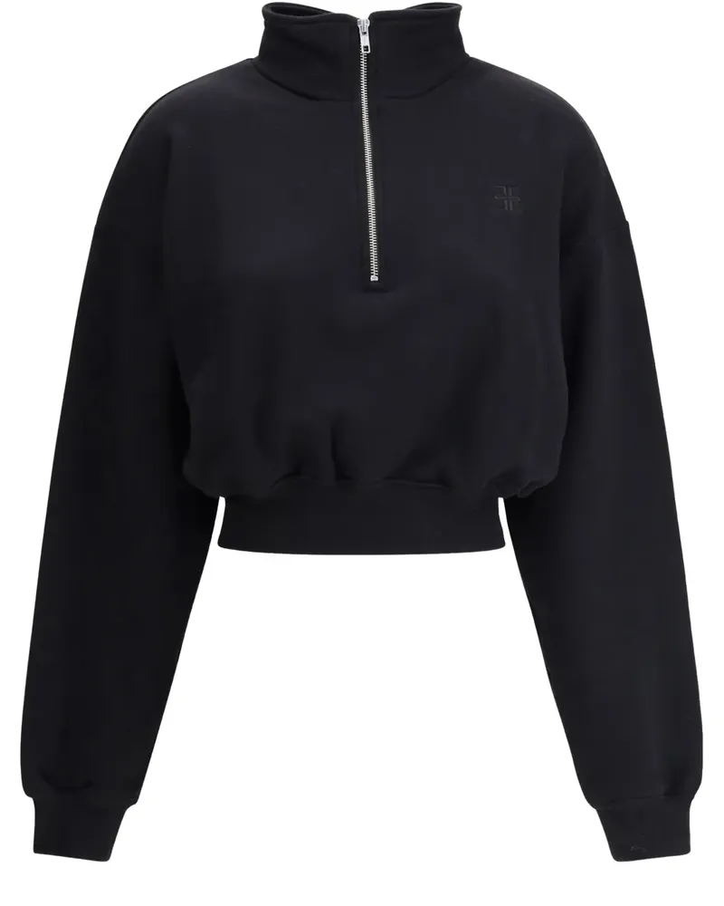 ÉTERNE Cropped-Sweatshirt mit Stehkragen - Schwarz Schwarz