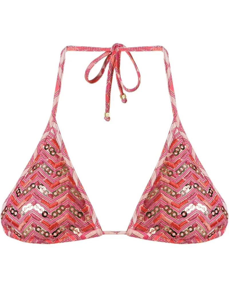 Amir Slama printed triangle bikini top - Rosa Rosa