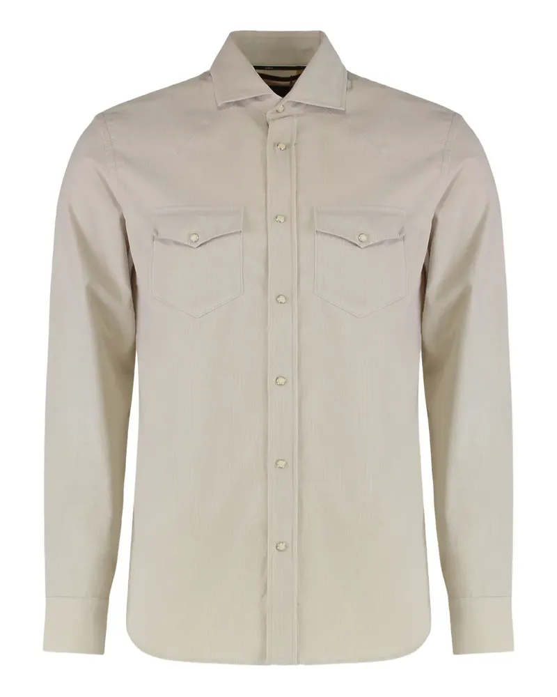MOORER Garret-M3 chest-pocket button shirt - Nude Nude