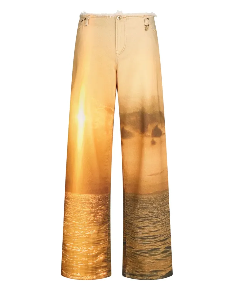 Roberto Cavalli Hose mit grafischem Print - Orange Orange