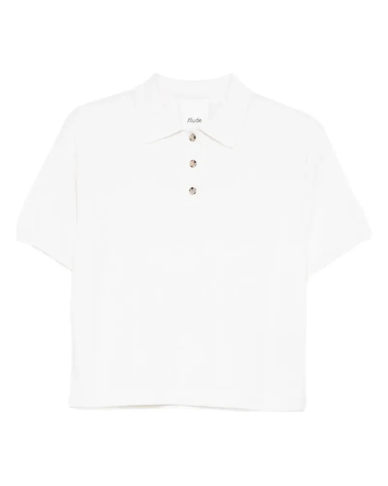 ALLUDE buttoned polo top - Nude Nude