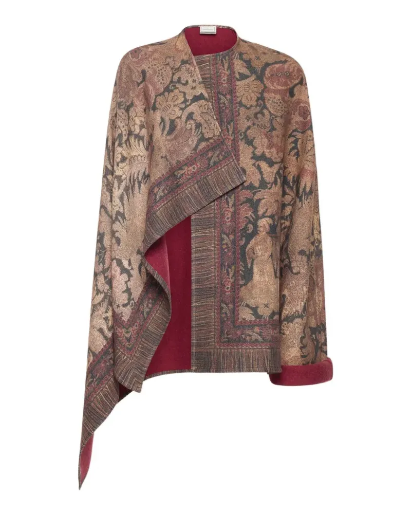 Pierre-Louis Mascia Pancake Cape mit Blumenprint - Braun Braun