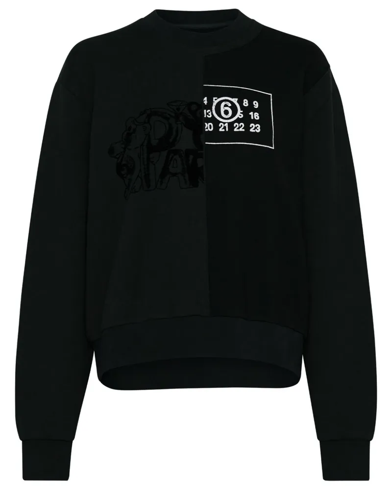 Maison Margiela Sweatshirt mit Nummern-Motiv Schwarz