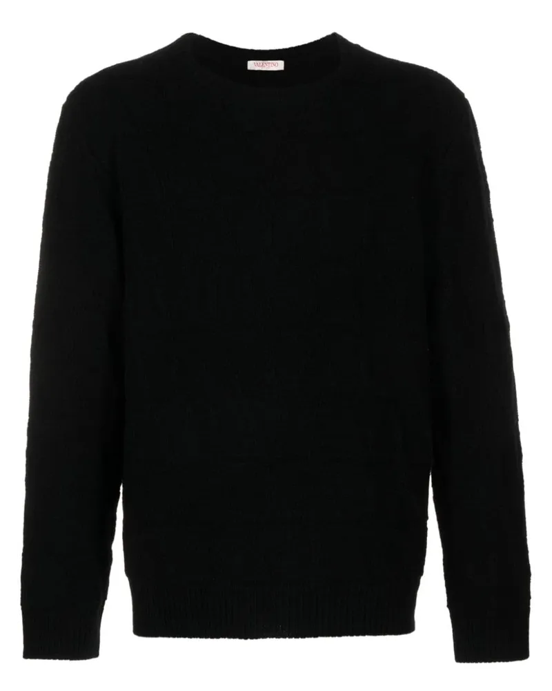 Valentino Garavani Intarsien-Pullover mit VLogo - Schwarz Schwarz