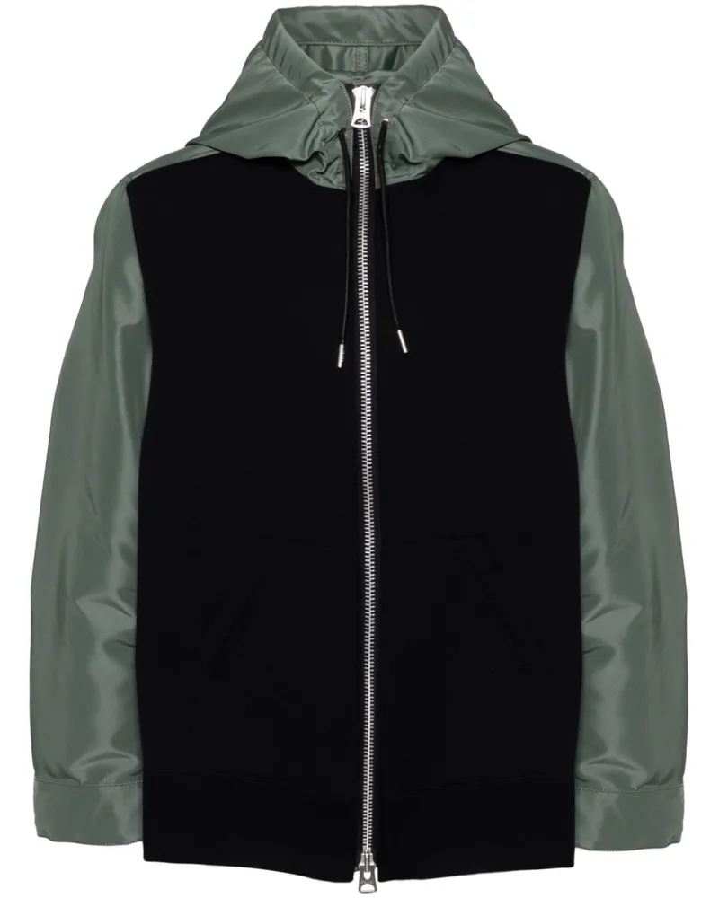 Sacai Hoodie mit Einsätzen - Grün Grün