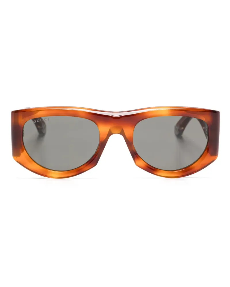 Gucci Sonnenbrille mit eckigem Gestell - Braun Braun
