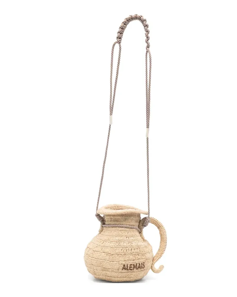 ALEMAIS Michelle braided-handle mini bag - Nude Nude