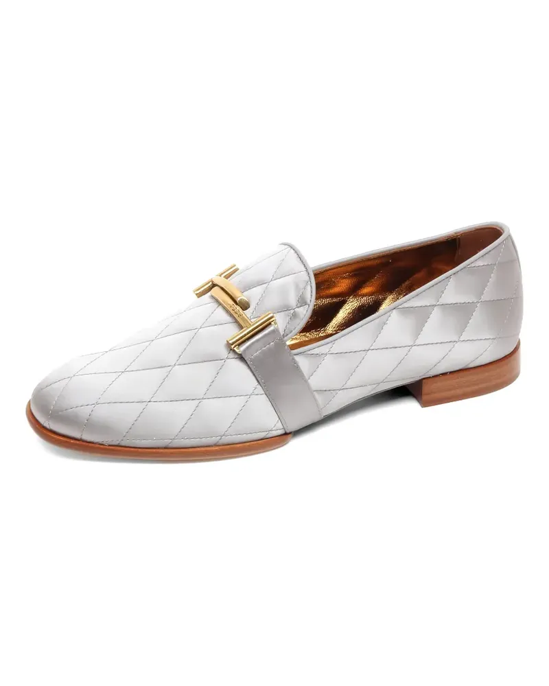 TOD'S quilted logo-detail loafers - Grau Grau