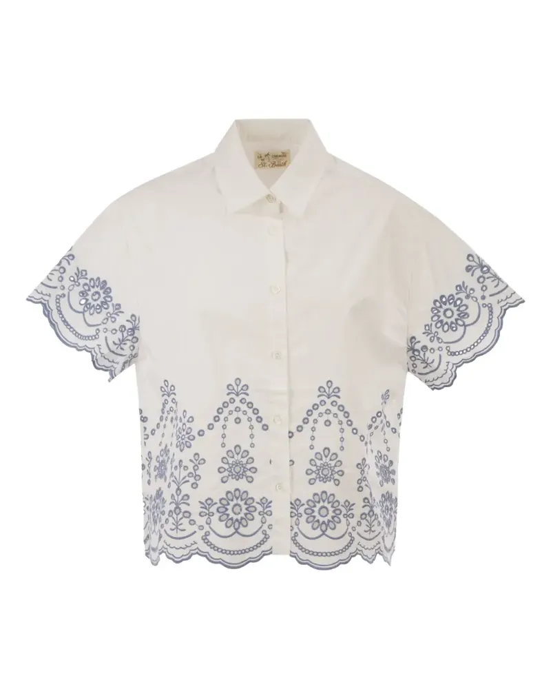 MC2 Saint Barth Clementine broderie-anglaise shirt - Weiß Weiß