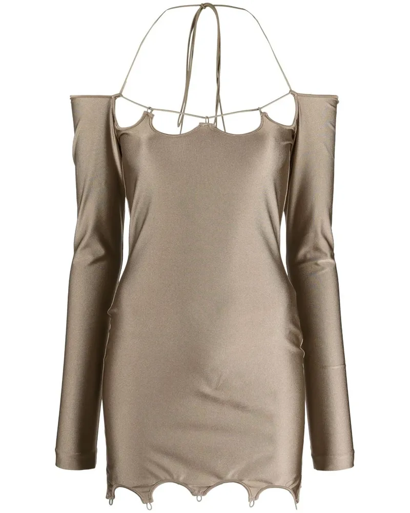 ATTICO Schulterfreies Lyna Minikleid - Grün Grün