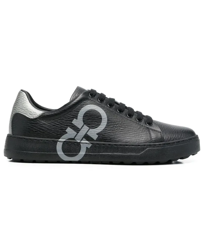 Ferragamo Sneakers mit Gancini-Logo - Schwarz Schwarz