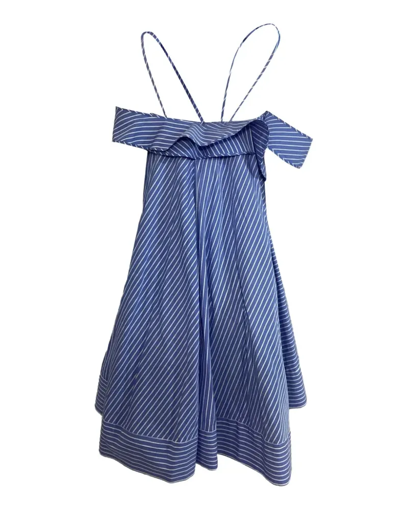 MSGM striped asymmetrical mini dress - Blau Blau