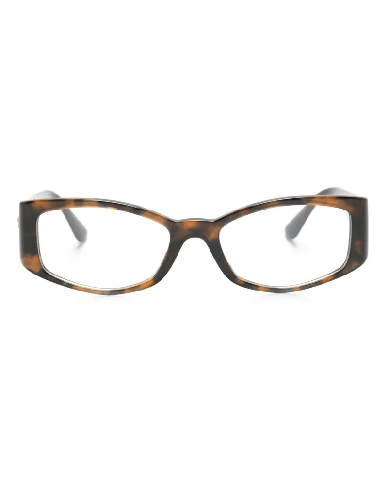 Versace Eckige Brille in Schildpattoptik - Braun Braun