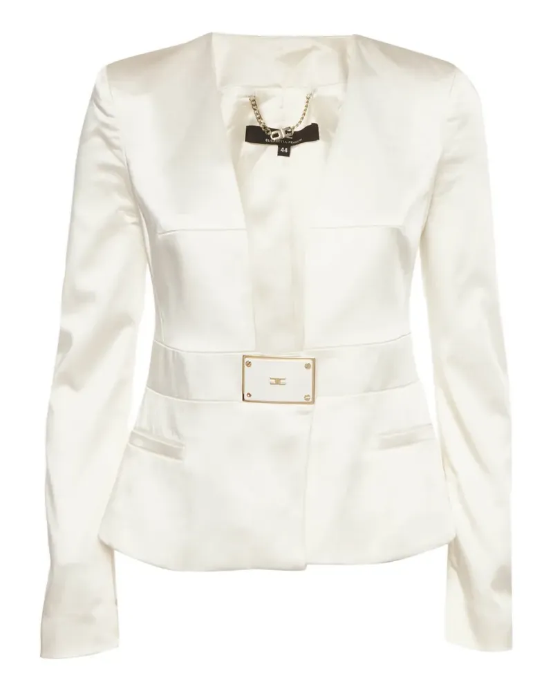 Elisabetta Franchi Strukturierter Blazer mit tiefem Ausschnitt - Weiß Weiß