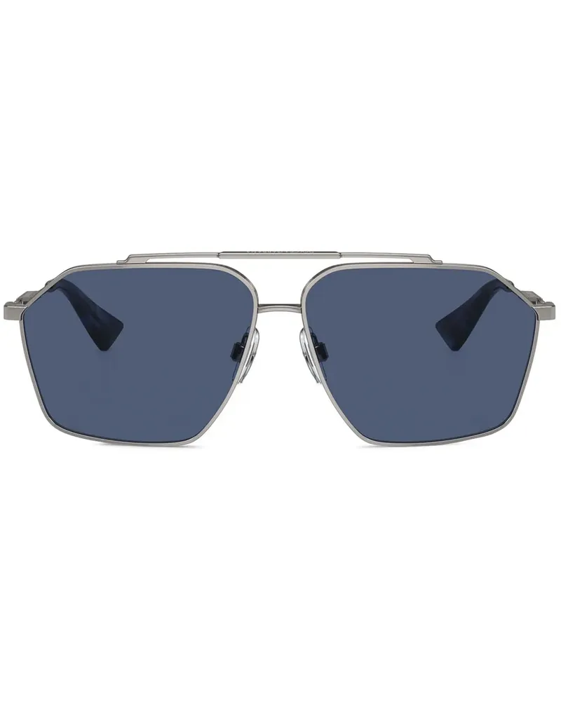 Dolce & Gabbana Sonnenbrille mit eckigem Gestell - Silber Silber