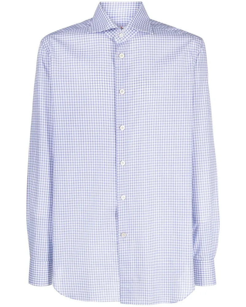 Kiton Kariertes Hemd Blau