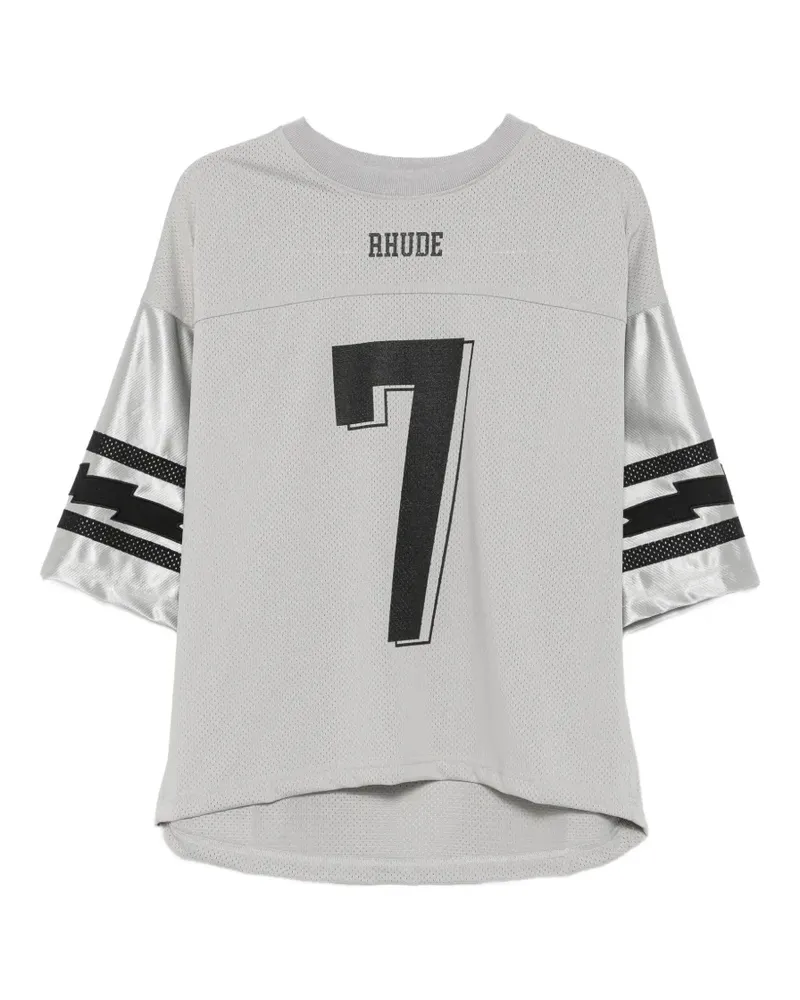 RHUDE logo-print mesh T-shirt - Grau Grau