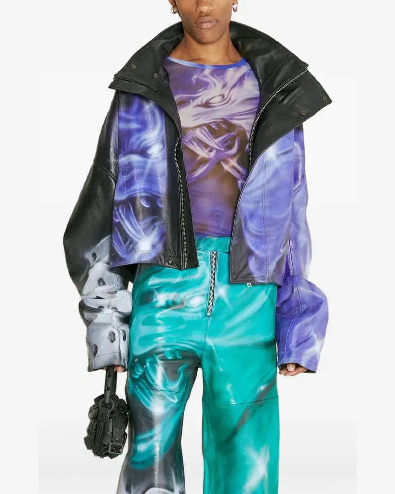 Gerrit Jacob graphic-print high-neck jacket - Violett Violett