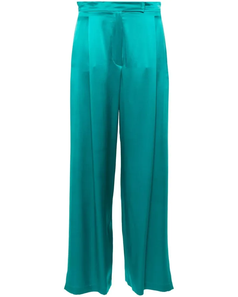 Max Mara Palazzohose aus Seide mit Schlitzen - Grün Grün