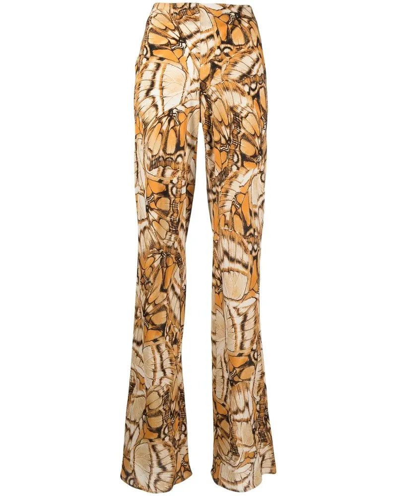 Alberta Ferretti Palazzohose aus Seide - Nude Nude