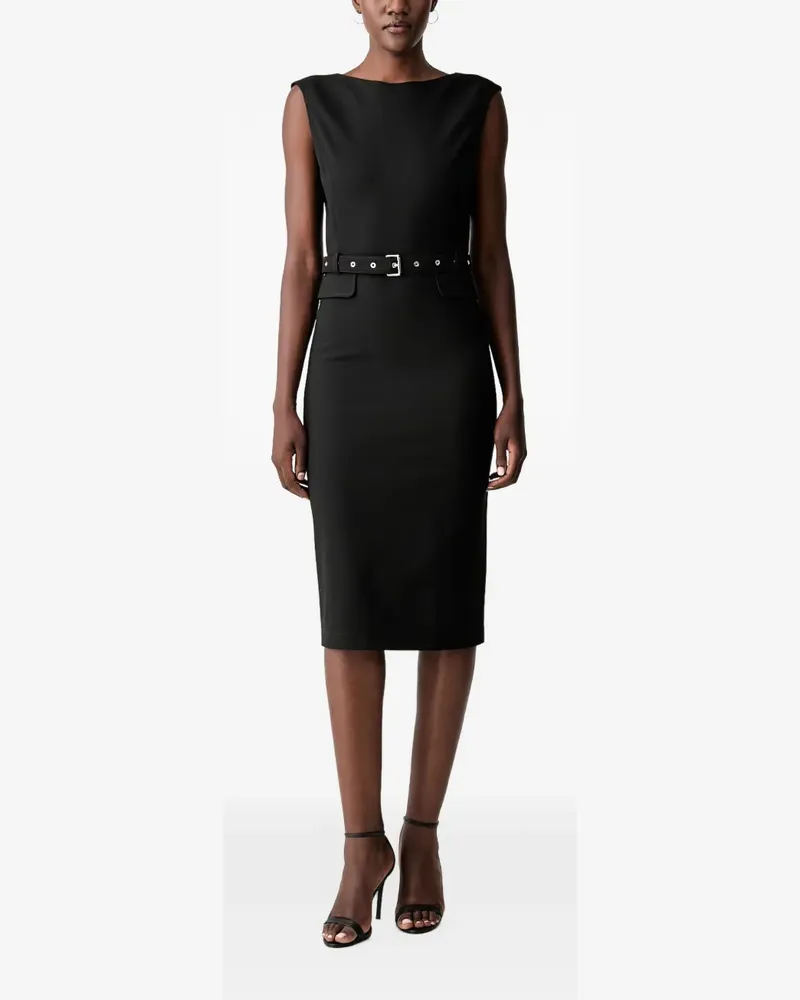 Pinko Acalypha Midikleid - Schwarz Schwarz