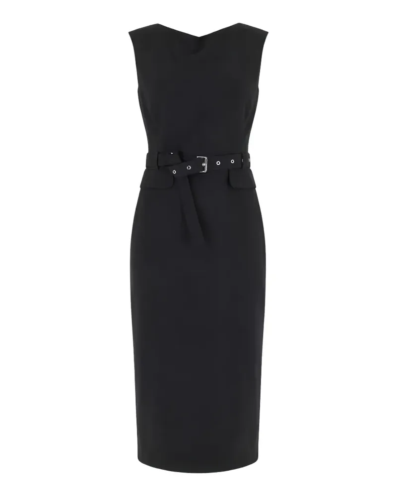 Pinko Ärmelloses Kleid mit Gürtel - Schwarz Schwarz