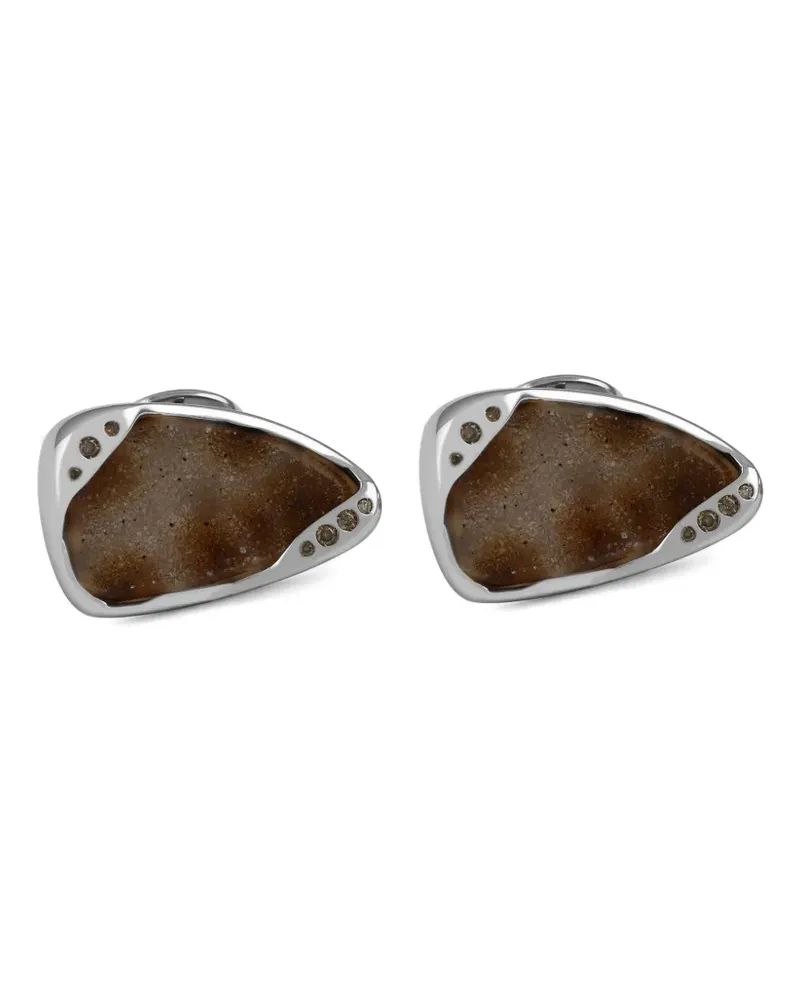 Tateossian Drusy Manschettenknöpfe mit Diamanten und Achat - Weiß Weiß