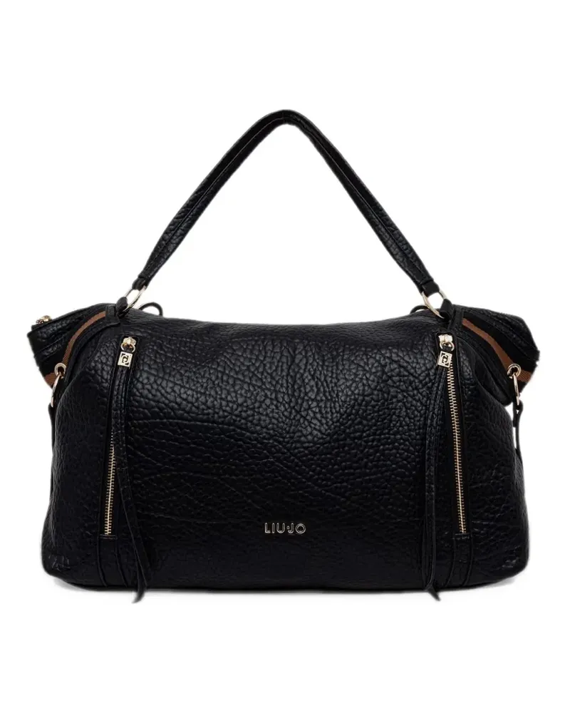 Liu Jo grained-effect zip-detail tote bag - Schwarz Schwarz